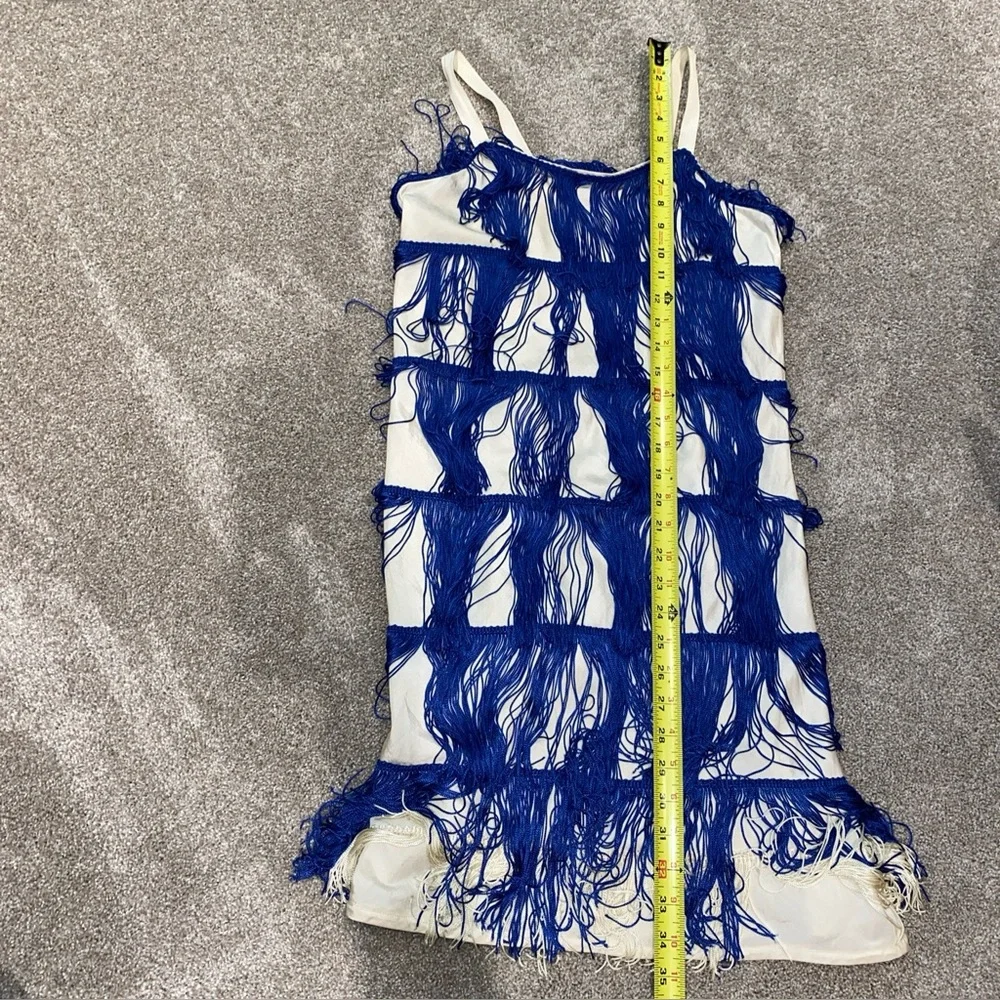 Blue‎ Fringe Flapper Dress Made In USA Halloween Costume Dance The Big Bang